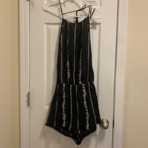 Forever 21 Halter Neck Black and White Romper
